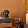 thumbnail image 6 of Xecvkr Cow Resin Statue Scottish Highland Cattle Lifelike Standing Lying Posture Four Colors Tabletop Decor 1 Piece, 6 of 7
