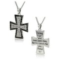 thumbnail image 3 of Women's Stainless Steel Cross with Crystals Necklace - 1 Peter 5:7 by Shields of Strength, 3 of 4