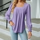 thumbnail image 1 of ICHUANYI Liquidación Blusa de manga larga con cuello cuadrado profundo y botones sólidos para mujer ICHUANYI WER202308252011, 1 of 4