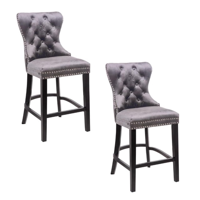 Tabouret Boyel 26" en gris ENSEMBLE DE 2