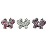 3/8" Slider Butterfly Charm Clear 3/8"