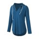 thumbnail image 3 of Gibobby Blusas Elegantes Para Mujer Camisa estampada para mujer, informal, corta, con mangas teñidas, camisetas con cuello en V, túnica, flor, blusa lateral suelta（Azul， M), 3 of 5