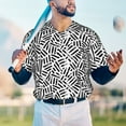 thumbnail image 5 of Uemuo Weave Geometric Print Mens Polo Shirts Baseball T-shirt Performance Short Sleeve Golf Shirt Moisture Wicking Athletic Casual Collared T-Shirt-3X-Large, 5 of 7