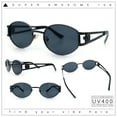 thumbnail image 2 of Jaguar Head Button Jewel Hinge Metal Rim Oval Fashion Hustler Sunglasses Gunmetal - Black, 2 of 8