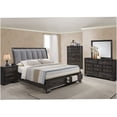 thumbnail image 5 of Gray Fabric Upholstered King Storage Bed with Headboard and 2 Drawers, Solid Wood Platform Bed Frame, 5 of 5