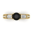 thumbnail image 2 of 2.7ct Asscher Cut Black Natural Onyx 14k Yellow Gold Engraving Statement Bridal Wedding Designer Ring Size 3.75, 2 of 7