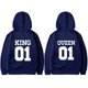 thumbnail image 1 of Sudadera a juego para parejas, moda, rey 01, reina 01, ropa de calle para amantes, sudadera con capucha con personalidad, regalo para el día de San Valentín, 1 of 5