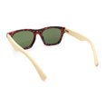 thumbnail image 4 of Bamboo Arm Retro Hipster Horn Rim Gentlemans Sunglasses Tortoise - Green, 4 of 4