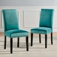 thumbnail image 5 of Side Dining Chair, Set of 2, Velvet, Wood, Teal Blue, Modern Contemporary Urban Design, Kitchen Room Cafe Bistro Restaurant Hospitality, 5 of 10