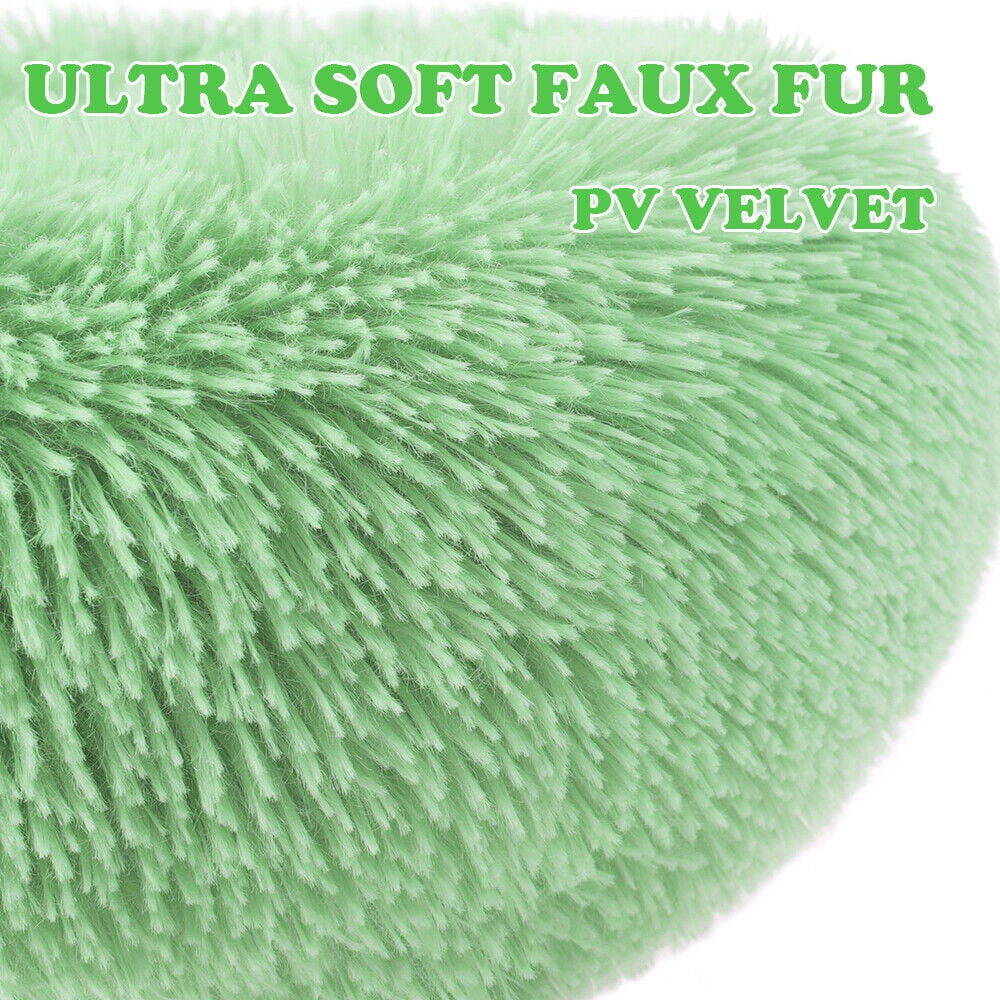 Round Plush Pet Bed for Dogs & Cats,Fluffy Soft Warm Calming Dog Bed Sleeping Kennel Nest,31.5 x 31.5 x 8"