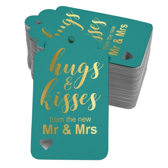 Inkdotpot Gold Foil Paper Hang Tags Hugs And Kisses From The New Wedding Favor Tags 50 Pieces