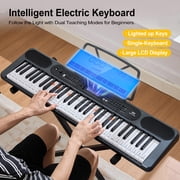 Mustar Portable 61 Key Electronic Lighted Up Piano Keyboards USB MIDI (Black)