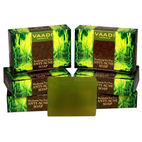 Vaadi Herbals Jabón calmante de árbol de té Terapia antiacné 75 g x 6