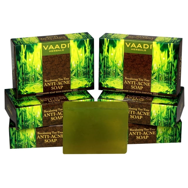 Vaadi Herbals Jabón calmante de árbol de té Terapia antiacné 75 g x 6
