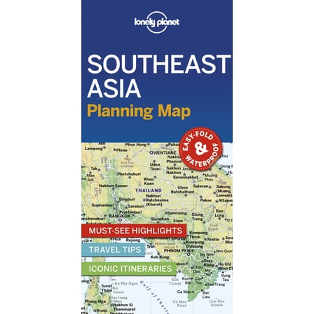 Map Lonely Planet Southeast Asia Planning Map: Durable, Waterproof, Easy-Fold Travel Map with Top Attractions, Itineraries &, (Paperback)