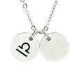 thumbnail image 6 of Personalized Round Constellation Initial Necklace - Engraved Zodiac Symbol Jewelry - Christmas Gift for Her - Stainless Steel - 18" Chain - Silver Libra, 6 of 8