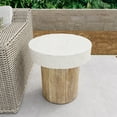 thumbnail image 4 of COSIEST Outdoor Medium Side Table, Patio Coffee Table, 19.7 inches Round MgO Table with Faux Wooden Pedestal Base, End Table for Patio, Garden, Backyard, Antique Beige, 4 of 8
