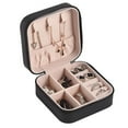 thumbnail image 3 of Mini Jewelry Travel Case, Small Travel Jewelry Organizer, Portable Jewelry Box, Portable Storage Organizer for Rings, Earrings, Necklaces, Gifts Trodance (Black), 3 of 6
