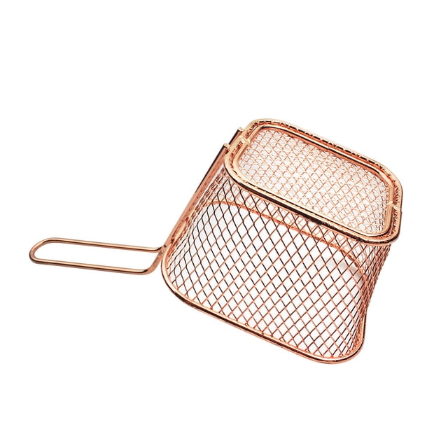 Ramiter Electroplate Stainless Steel Mini Frying Net Square Block Mesh Kitchen Tools Outdoor Rubber Mats
