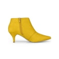 thumbnail image 3 of BLISSFUL STEP Women's Ankle Boots Solid Color Pointed Toe Kitten Heel Yellow 6.5, 3 of 7