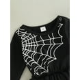 thumbnail image 5 of aturustex Halloween Baby Girls Mesh Romper Dress Casual Spider Web Printed Long Sleeves Jumpsuits, 5 of 8