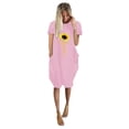thumbnail image 3 of DPTALR Chandail pour Femmes Dames Surdimensionné Ample à Manches Courtes avec Poche Robe Mini à Enfiler, 3 of 4