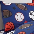 thumbnail image 6 of WPM Kids Collection Bedding 4 Piece Blue Twin Size Comforter Set with Sheet Pillow sham and Football Toy Soccer Baseball Basketball Fun Sports Design FOOTBALL, 6 of 6