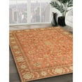 thumbnail image 3 of Ahgly Company Machine Washable Indoor Round Traditional Orange Area Rugs, 3' Round, 3 of 7