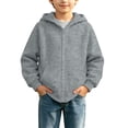 thumbnail image 2 of Besolor Teen Girls Boys Clothes Zip up Hoodies Long Sleeve Oversized Sweatshirts Fall Winter Fleece Warm Unisex Kids Jackets with Pockets(15-16 Years,Gray), 2 of 7