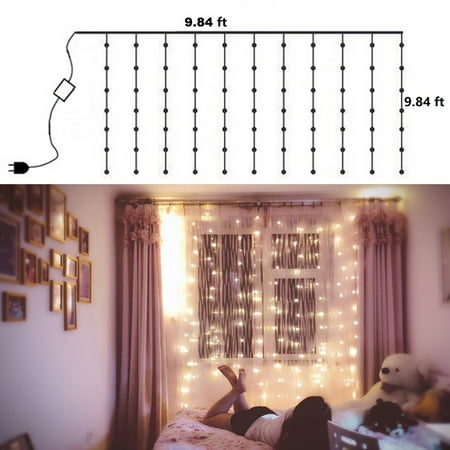SEGMART Fairy Twinkle Star String Lights w/Remote Control, 9.84ft 300 LED Fantasy Window Curtain String Light for Christmas Wedding Party...