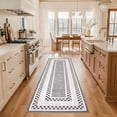 thumbnail image 2 of Checkered Area Rug 2x6, No Slip Washable Rug, Modern Bedroom Rug Under Bed Ultra Carpet, Low-Pile Rugs for Living Room Bedroom Dining Room, Grey, 2 of 7