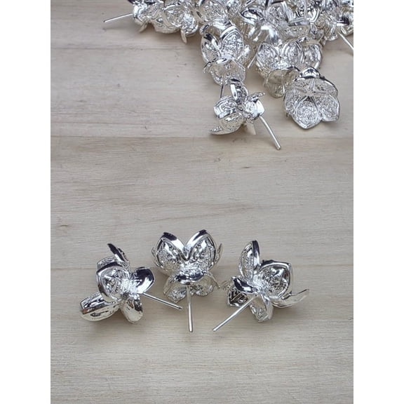 German Silver Lakshmi Engraved Flowers  108 Piece Ensemble for Housewarming, Pooja & Festive Dcor, silver