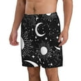 thumbnail image 2 of Bixox Men's Crescent and Stars printing Casual Classic Fit Short Summer Beach Shorts, 2 of 6