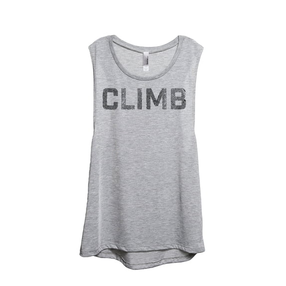Climb Women's Fashion Sleeveless Muscle Tank Top Tee Sport Grey Large