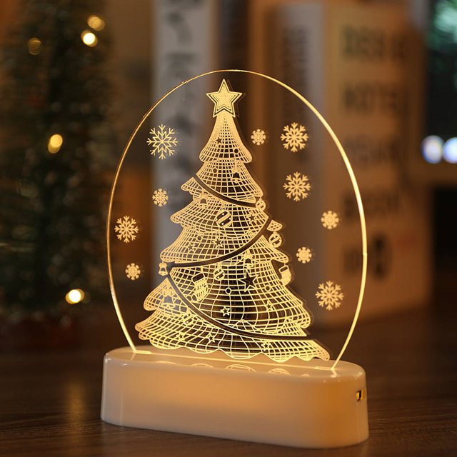 Table Lamp Christmas Decoration, Christmas Tree LED Bedside Lamp Christmas Decoration Indoor Battery Powered and USB Mini Christmas Tree with Lighting, New Year Room Table Lamp (Christmas Tree)