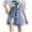 Blue, variant on Trendfront Womens Asymmetrical Denim Style A-Line Skort Single Built-in Liner Casual Summer Fashion Bottoms