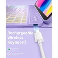 thumbnail image 6 of Getino Compatible with Apple iPad A16 11th 10th Generation Case with Keyboard 360° Rotatable 7 Colors Backlit Detachable Keyboard Case Cover for iPad 10th Gen 10.9 inch & iPad 11th Gen 11 inch, 6 of 9
