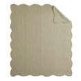 thumbnail image 3 of Oversized Quilted Throw with Scalloped Edges Khaki 60x72", 3 of 7