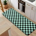 thumbnail image 5 of Black and Mint Green Checkerboard Pattern Kitchen Rug Mat,Kitchen Runner Rugs Non Skid Washable,Decorative Kitchen Floor Mats for Kitchen,Sink,Laundry,17"x47.2", 5 of 7