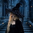 thumbnail image 6 of Dalxymotic Halloween Witch Hat, 18.1 Inch Bow Accent Hat, Halloween Decorations Indoor Outdoor, Fall Decor Spooky Season Hat, Witch Hat Gift for Women, Halloween Party, Home, Mantel, 6 of 6