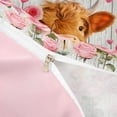 thumbnail image 4 of jejeloiu Farm Highland Cow Queen Duvet Cover Set Kids,Girly Pink Rose Wood Print Bedding,Reversible,3-Piece(No Comforter), 4 of 6