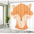 thumbnail image 5 of Ambesonne Fox Shower Curtain, Happy Animal Face Simplicity, 69"Wx75"L, Apricot Peach, 5 of 5