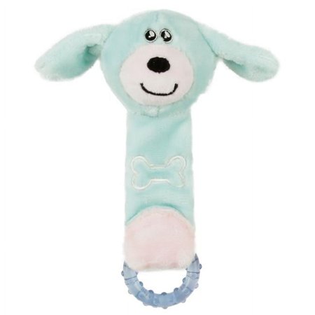 UPC: 0810051333626 | Pet Life DT69BL Moo-Born Plush & Rubber Squeaking Newborn Teething Cat & Dog Toy  Blue – One Size