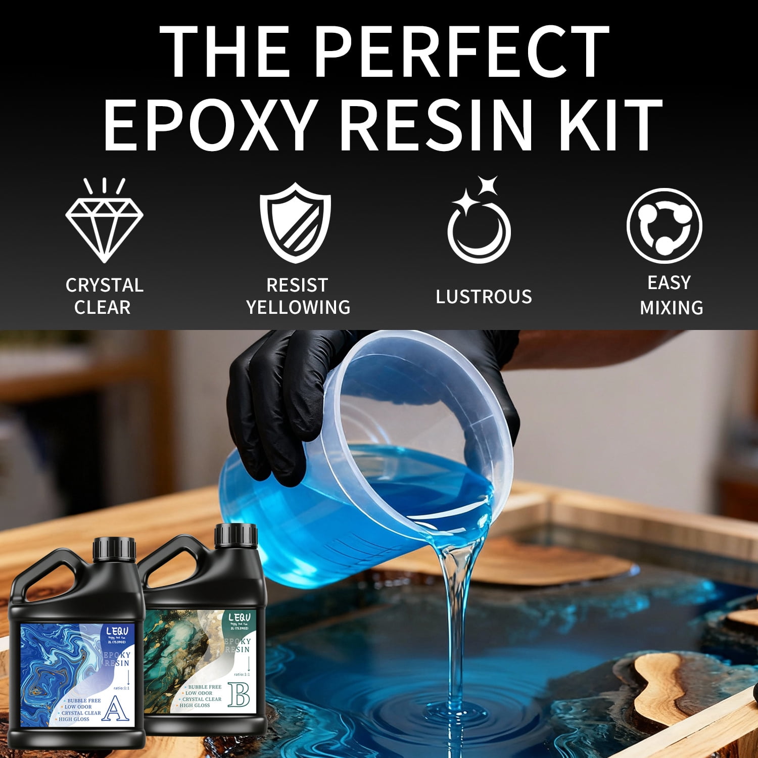 75.39 ounces + 75.39 ounces rapid-curing two-component epoxy resin kit
