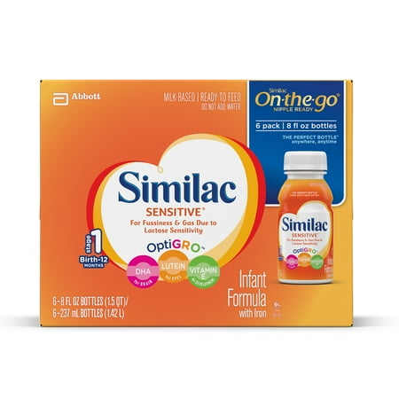 Similac Sensitive Infant Formula with Iron, Ready-to-Feed, 8 fl oz (6-count Box)