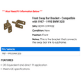 thumbnail image 2 of Front Sway Bar Bracket - Compatible with 1987 - 1995 BMW 325i 1988 1989 1990 1991 1992 1993 1994, 2 of 2