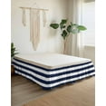thumbnail image 2 of Blue White Stripes Bed Skirt Queen Size 16" Drop Sea Blue Striped Modern Style Ruffled Wrap Around Bed Skirts Adjustable Elastic Bedskirt Dust Ruffle for Queen Size Bed, 2 of 7