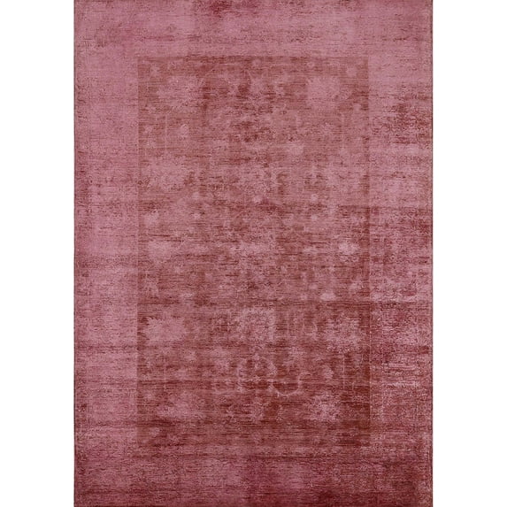Ahgly Company Indoor Rectangle Mid-Century Modern Bright Maroon Red Oriental Area Rugs, Swatch Sample