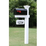 The Madison Mailbox System with White Vinyl Post Combo, Stand, and