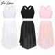 thumbnail image 2 of Children Girls Ballet Gymnastics Outfits Dance Class Training Performance Dancewear Sleeveless Crop Top with High-Low Skirt8 Gong Bohan LED, 2 of 2